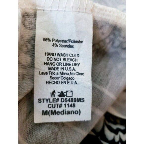 Women Black and White Long Sleeve Silk Midi Stretch Dress Medium - Picture 7 of 7